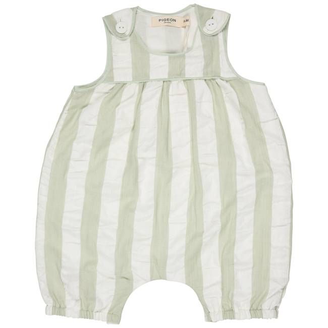 Baby Playsuit (Seersucker Wide Stripe) - Sea Foam