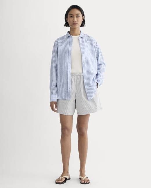 The Seersucker Pull-On Short | Dutch Blue / Natural