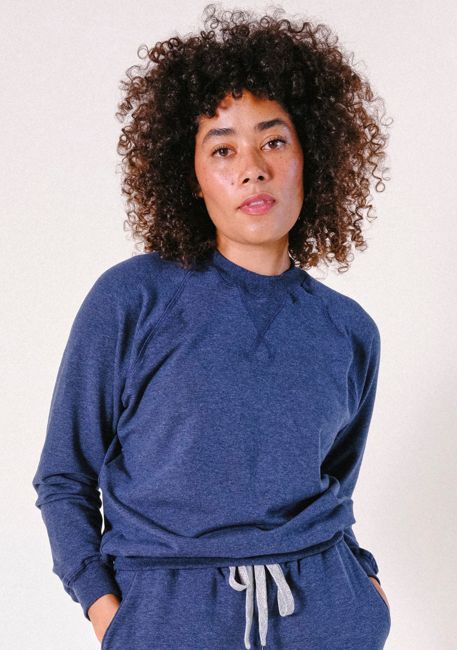 Agnes Raglan Organic Cotton + Tencel™ Sweatshirt - Heather Lake