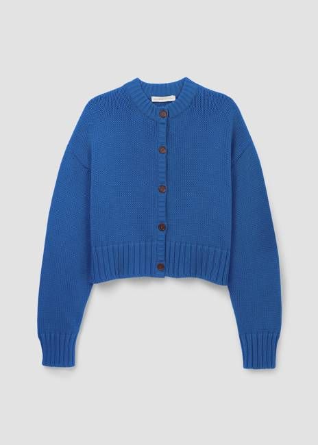 Sugi Organic Cotton Knitted Cardigan in Ink Blue