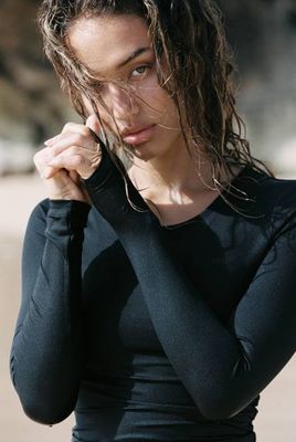 Poppler Rashguard Top - Jet Rib