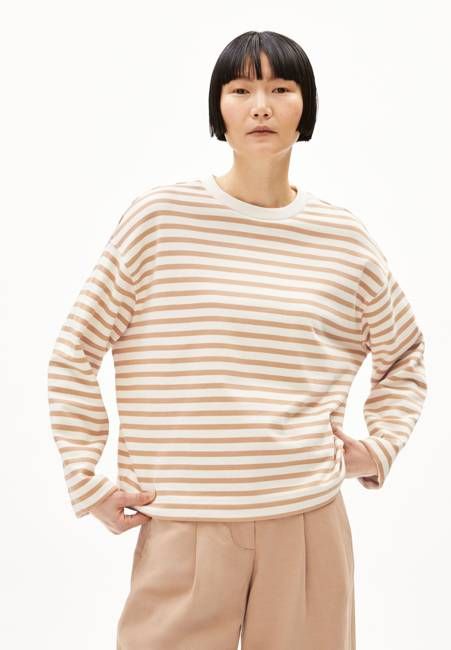 FRANKAA MAARLEN STRIPE SWEAT | undyed-beige blond