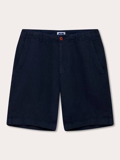 Men's Navy Blue Burrow Linen Shorts