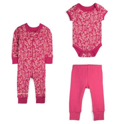 Organic Cotton 3 Piece Baby Bundle: Begonia