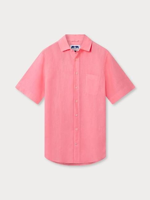 Men's Watermelon Manjack Linen Shirt