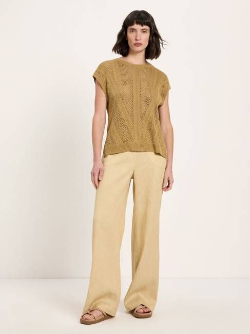 Knit vest with openwork