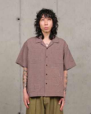 PA Shirt SS - Braun kariert
