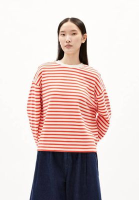 FRANKAA MAARLEN STRIPE SWEAT | poppy red-undyed