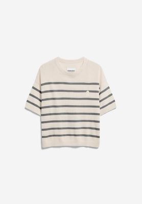 STRIPE LINEN BLEND SWEATER | undyed-space steel
