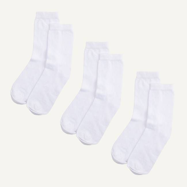 Organic Cotton Crew Sock in Salt 3-Pack