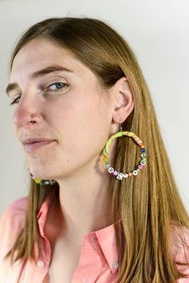 "What Would Dolly Do" - Vintage Bead Hoop Earrings - by Constance Wilde