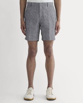 The 7" Linen Trouser Short | Navy Chambray