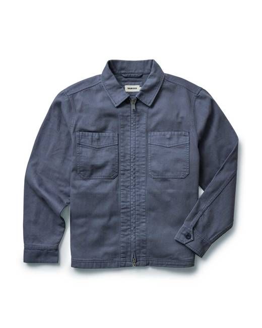 The Station Jacket in Petrol Blue Broken Twill