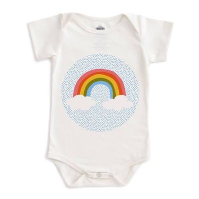 Short-Sleeve Snapsuit - Rainbow Natural