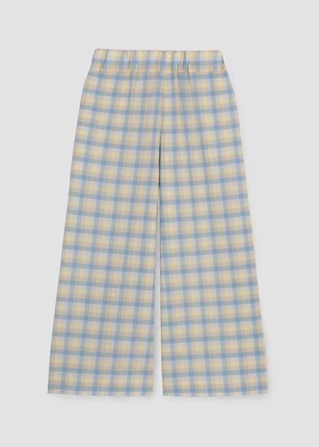 Evora-Cay Organic Cotton Trouser in Pastel Gingham by HANNAH BEAUMONT
