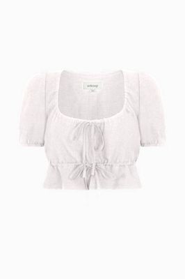 The Elodie Cropped Blouse in white