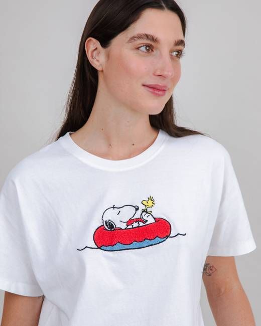 Peanuts Floating Oversize Tee White