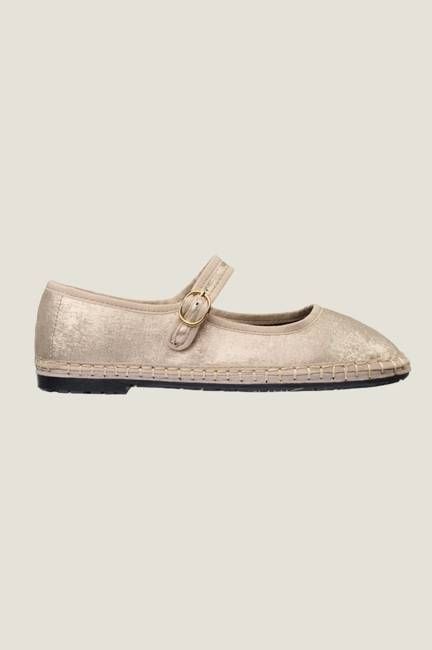 Flor Mary Jane Shoe | Metallic Light Gold