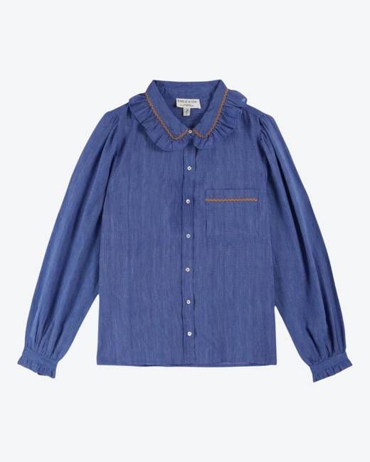 Emile & Ida Indigo Striped Blouse