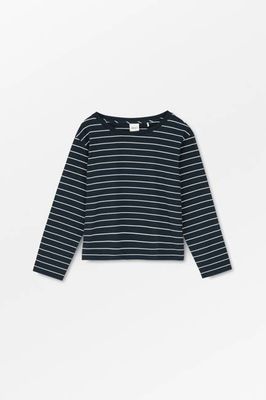 Loui oversized blouse - Navy/White stripe