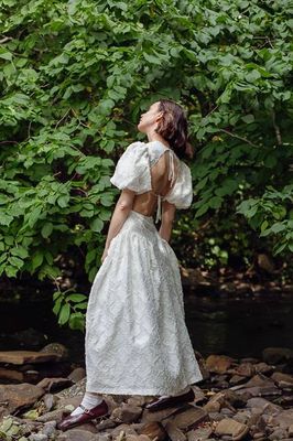 Kate - White Jacquard