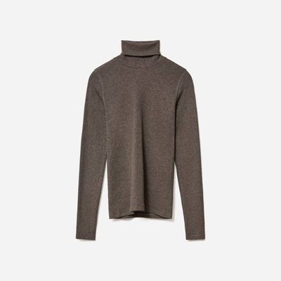The Luxe Micro-Rib Turtleneck | Heathered Fatigue