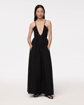Linen Halter Dress | Black