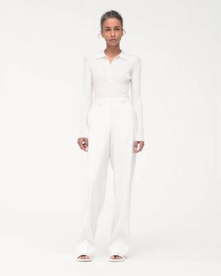 Ribbed Knit Polo - Resale | Off White