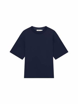 Übergroßes Interlock-T-Shirt für Damen — Granite Navy
