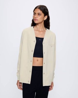 Archive Womens DNA Double Jersey Liner Jacket—maitake beige