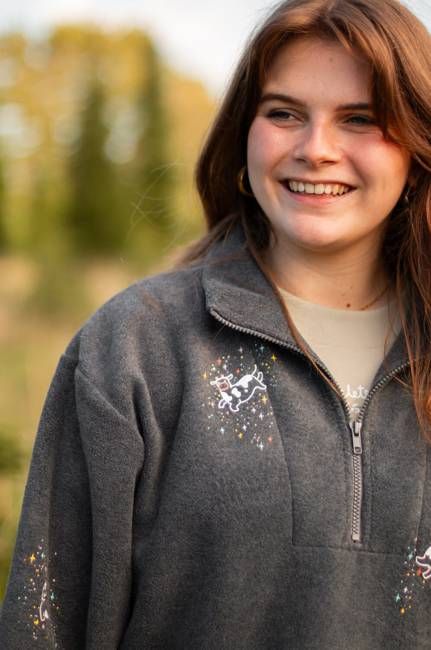 Floating cows 3/4 zip fleece