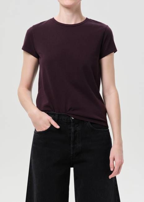 Long Line Adine Tee in Eggplant