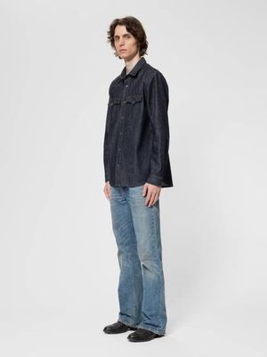 George Ace Selvage Denim Shirt Dry Blue | Nudie Jeans