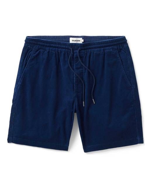 The Apres Short in Rinsed Indigo Pincord