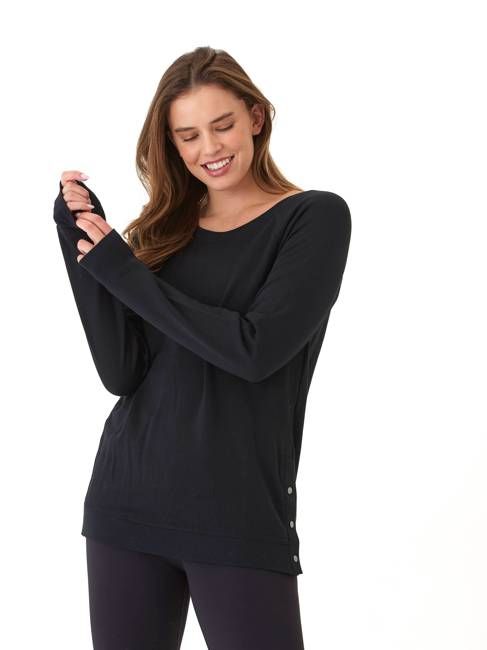 Roberta Feather Fleece Snap Button Sweatshirt