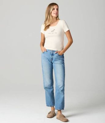Take Your Time Baby Tee - Pearl
