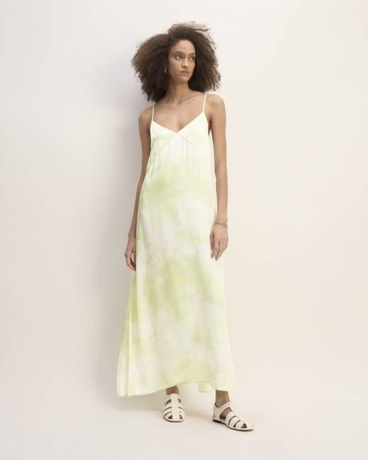 The Everlane x Marques' Almeida Satin Tie-Dye Dress | Seafoam Tie-Dye
