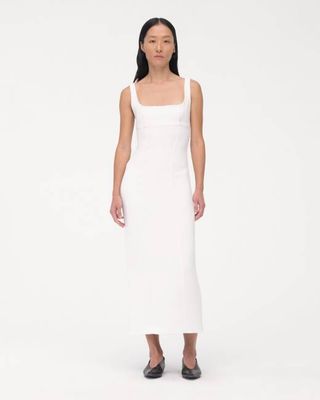 Double Tie Back Long Sheath | Off White
