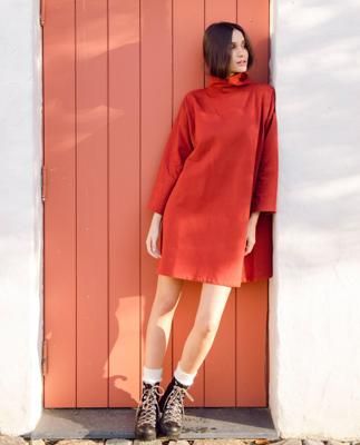 Xena Organic Cotton Dress In Rust