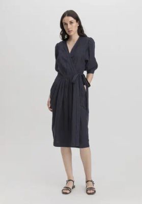 WUNDERKIND × hessnatur Wrap Dress Midi Relaxed made of pure linen