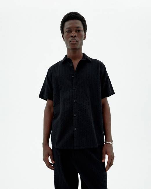 Black Seersucker Tom shirt