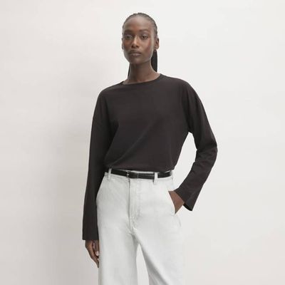 The Organic Cotton Relaxed Long Sleeve Tee | Vintage Black