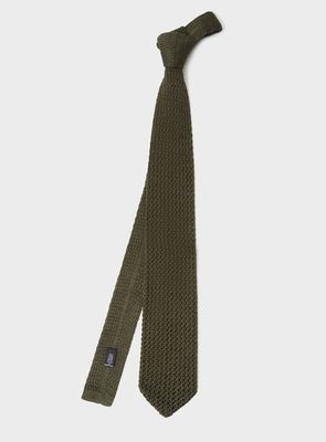 Recycled Wool Knit Green Tie