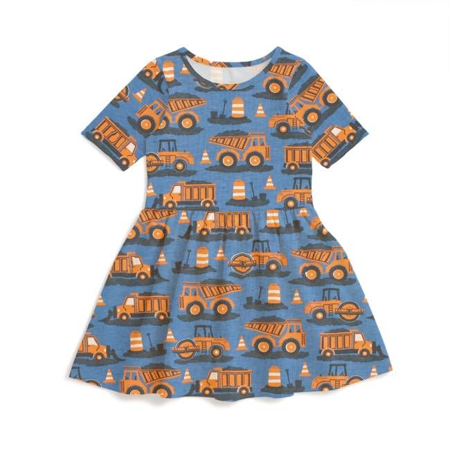 Alberta Dress - Roadwork Orange & Blue
