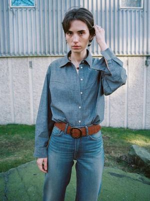 Daisy Chambray Western Shirt Blue relaxed shirt | Nudie Jeans