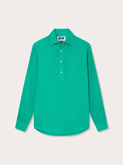 Men's Sicilian Green Hoffman Linen Shirt
