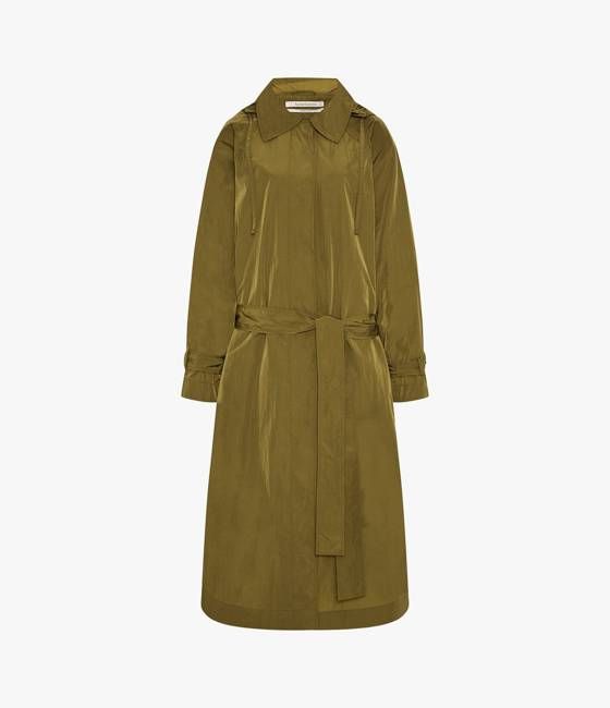 Recycled Nylon Trench | Olive