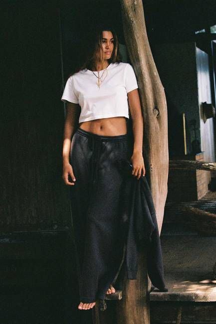 Coast Fitted Crop Shirt - White Cotton Jersey