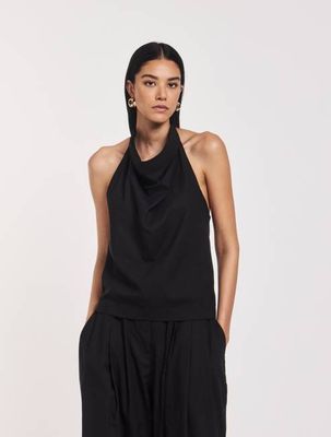 Avery Scarf Top in Black