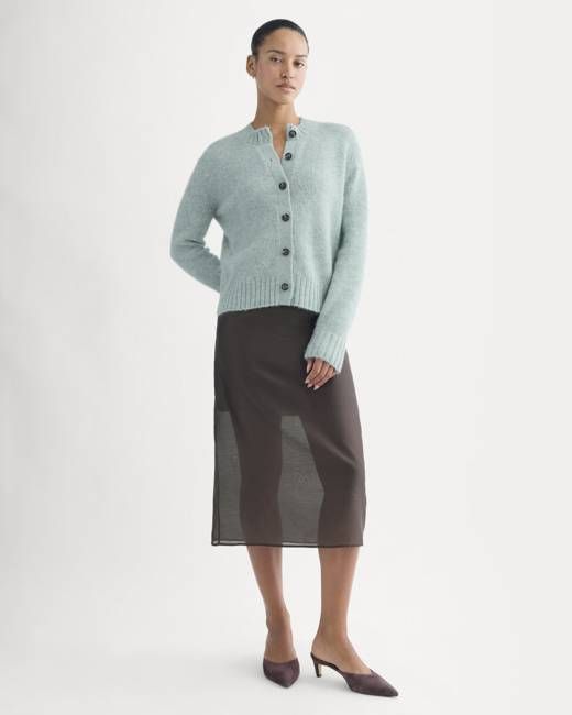 The Crew Cardigan in Alpaca | Heather Gray Mist